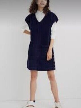 Madewell Blue Corduroy Shift Dress Mini Jumper S
